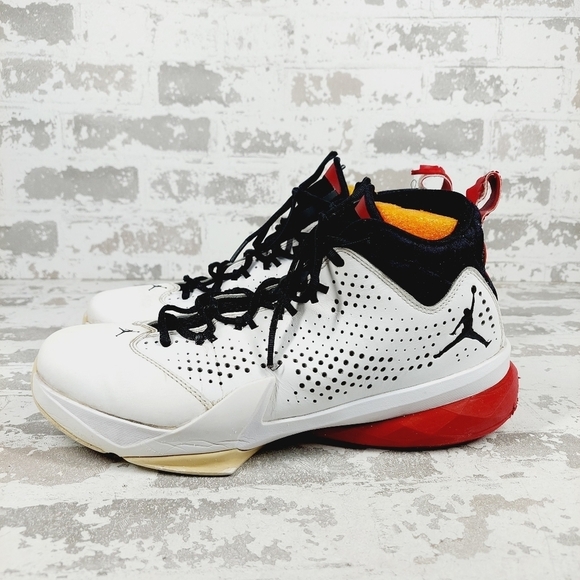 Jordan Flight Time 14.5 White White Black Red Athleisure Running Sneakers D867